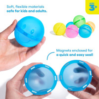 Hydroburst 6-pack Reusable Water Balloons by Relatable, For The Pool, Beach Toys And Outdoor Play Toys, Includes 6 Refillable Balloons 6-pack Happy Face