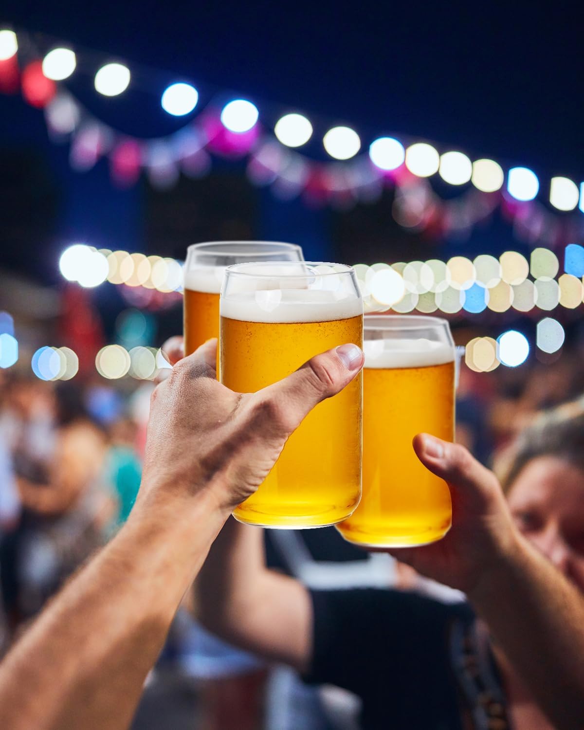 LUXU Beer Glass, 20 oz Can Shaped Beer Glasses Set of 4 -Craft Drinking Glasses,Large Beer Glasses for Any Drink and Any Occasion (Set of 4) 20 OZ Set of 4