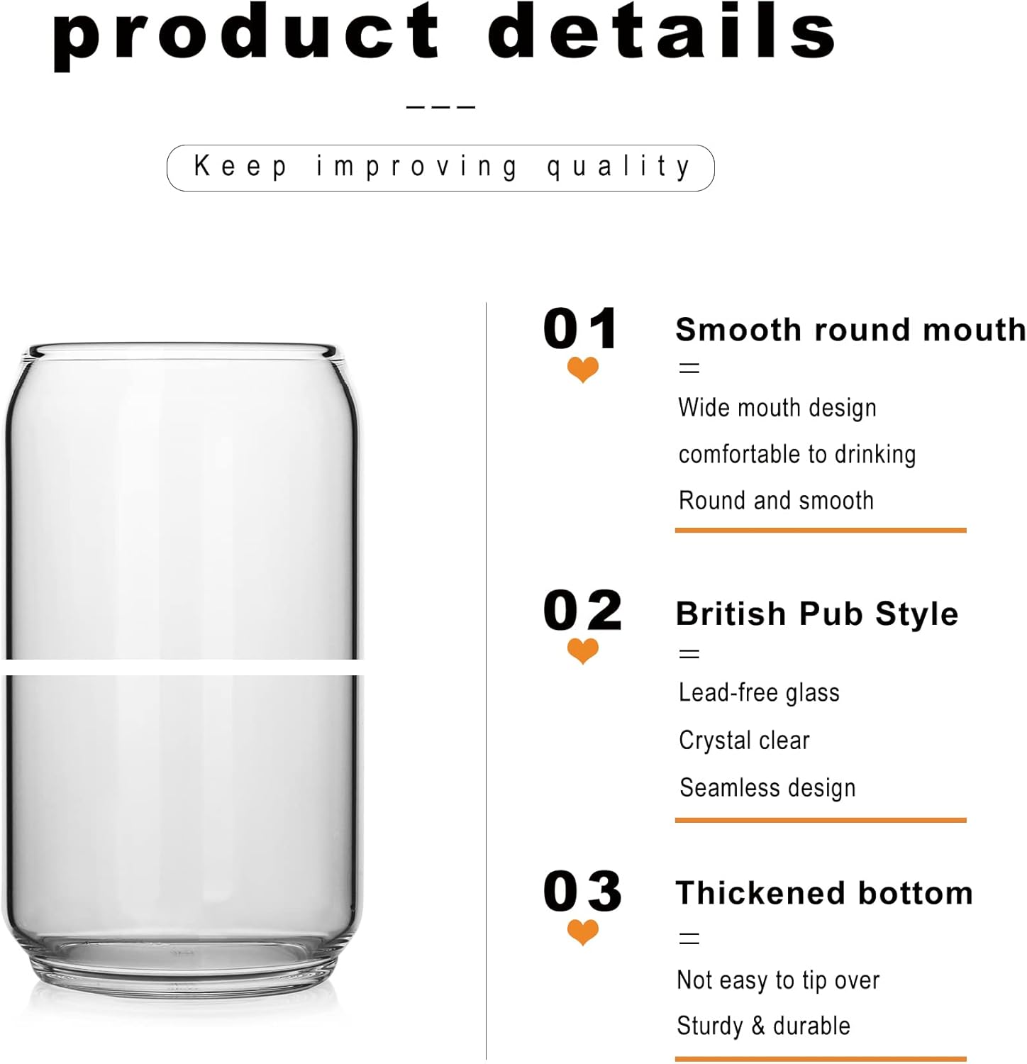 LUXU Beer Glass, 20 oz Can Shaped Beer Glasses Set of 4 -Craft Drinking Glasses,Large Beer Glasses for Any Drink and Any Occasion (Set of 4) 20 OZ Set of 4