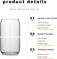 LUXU Beer Glass, 20 oz Can Shaped Beer Glasses Set of 4 -Craft Drinking Glasses,Large Beer Glasses for Any Drink and Any Occasion (Set of 4) 20 OZ Set of 4