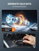 AstroAI Tire Inflator Portable Air Compressor Air Pump for Car Tires-Car Accessories, 9.8Ft Cord-12V DC-Powered Auto Pump with Digital Pressure Gauge, Emergency LED Light for Bicycle, Balloons, Yellow Large Yellow