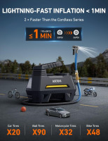 AstroAI Tire Inflator Portable Air Compressor Air Pump for Car Tires-Car Accessories, 9.8Ft Cord-12V DC-Powered Auto Pump with Digital Pressure Gauge, Emergency LED Light for Bicycle, Balloons, Yellow Large Yellow