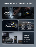 AstroAI Tire Inflator Portable Air Compressor Air Pump for Car Tires-Car Accessories, 9.8Ft Cord-12V DC-Powered Auto Pump with Digital Pressure Gauge, Emergency LED Light for Bicycle, Balloons, Yellow Large Yellow