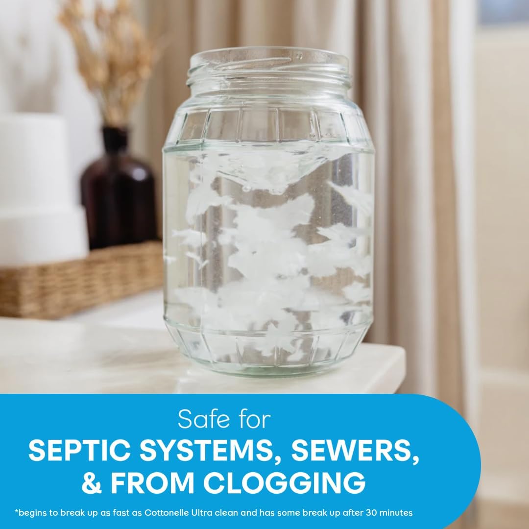 Cottonelle Ultra Clean Toilet Paper with Active CleaningRipples Texture, Strong Bath Tissue, 24 Family Mega Rolls = 132 Regular Rolls (4 Packs of 6) Family Mega Rolls 353 Sheets (Pack of 24)