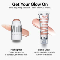 Milk Makeup Highlighter – Cream Highlighter Stick for Face + Body with Radiant, Shimmery Glow – Buildable, Blendable, Vegan Formula for All Skin Types Lit - Champagne Pearl