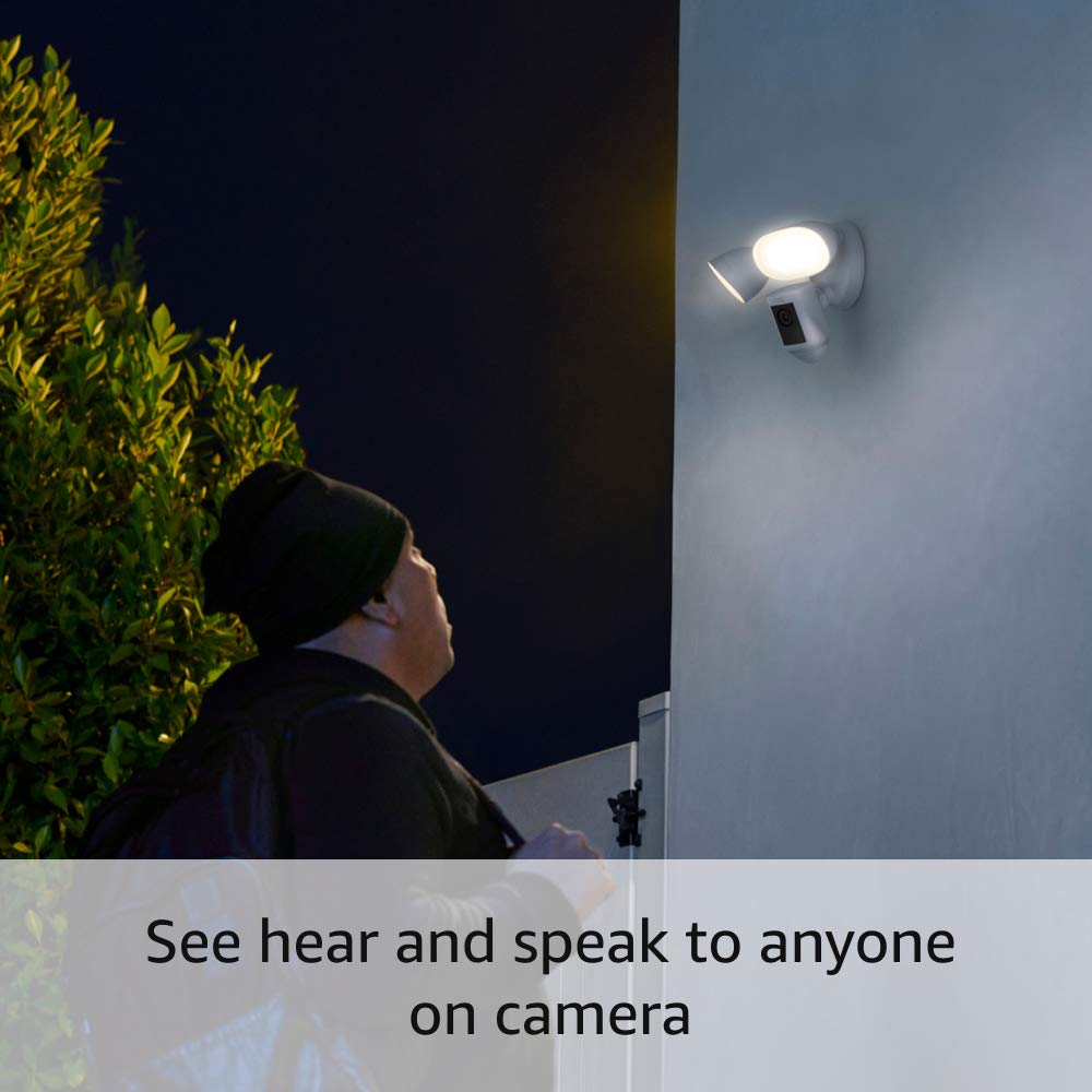 Ring Floodlight Cam Wired Pro with Bird’s Eye View and 3D Motion Detection, White White 1 Camera Floodlight Cam Wired Pro Only