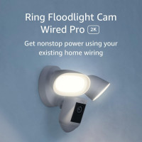 Ring Floodlight Cam Wired Pro with Bird’s Eye View and 3D Motion Detection, White White 1 Camera Floodlight Cam Wired Pro Only