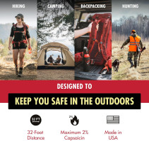 Counter Assault Bear Spray - Bears, Mountain Lions, Coyotes - Long-Range 32ft Distance - Pepper Spray Safety Gear for Hiking & Camping Protection - 2% Capsaicin - 8.1 oz with Holster