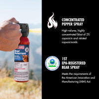 Counter Assault Bear Spray - Bears, Mountain Lions, Coyotes - Long-Range 32ft Distance - Pepper Spray Safety Gear for Hiking & Camping Protection - 2% Capsaicin - 8.1 oz with Holster