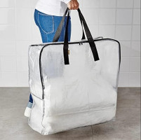 Ikea DIMPA 3 pcs Extra Large Storage Bag, Clear Heavy Duty Bags, Moth and Moisture Protection Storage Bags 1 Clear