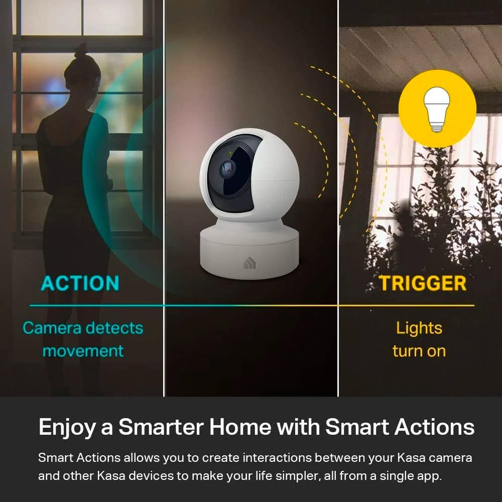 Kasa Indoor Pan/Tilt Smart Security Camera, 1080p HD Dog-Camera,2.4GHz with Night Vision,Motion Detection for Baby and Pet Monitor, Cloud & SD Card Storage, Works with Alexa& Google Home (EC70), White White New 1080P