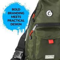 COOKIES Travel Smell Proof Sling Bag - Unisex Crossbody Bag for Men & Women, Lightweight Shoulder Bag for Hiking & Travel - Olive