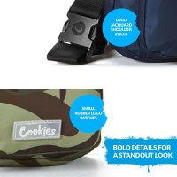 COOKIES Travel Smell Proof Sling Bag - Unisex Crossbody Bag for Men & Women, Lightweight Shoulder Bag for Hiking & Travel - Olive