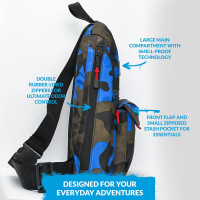 COOKIES Travel Smell Proof Sling Bag - Unisex Crossbody Bag for Men & Women, Lightweight Shoulder Bag for Hiking & Travel - Olive