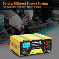 Outerman Car Battery Charger 12V 24V Lithium Battery Charger, Auto Battery Charger Maintainer for Car Boat Motorcycle Lawn Mower Lead Acid Battery or Lithium Battery Capacity: 6AH~105AH