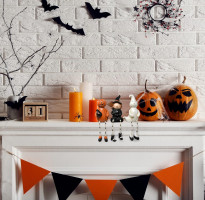 Gift Boutique Halloween Figurines Set of 3 Resin Ghost Pumpkin Witch Shelf Sitters with Dangling Legs Tabletop Decor for Office Home Party Centerpiece