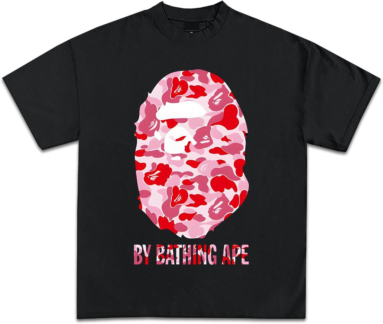 Bathing Ape Classic Graphic T-Shirts | Premium Quality Heavyweight Streetwear Shirt for Adults & Kids Medium Black/Red Camo