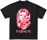 Bathing Ape Classic Graphic T-Shirts | Premium Quality Heavyweight Streetwear Shirt for Adults & Kids Medium Black/Red Camo