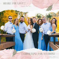 50 Pcs 4 Inch Wedding Tambourine Bulk Drum for Adults Hand Held Percussion Gift Wood Metal Jingles Musical Educational Drum Instrument for Church Wedding Party Favor
