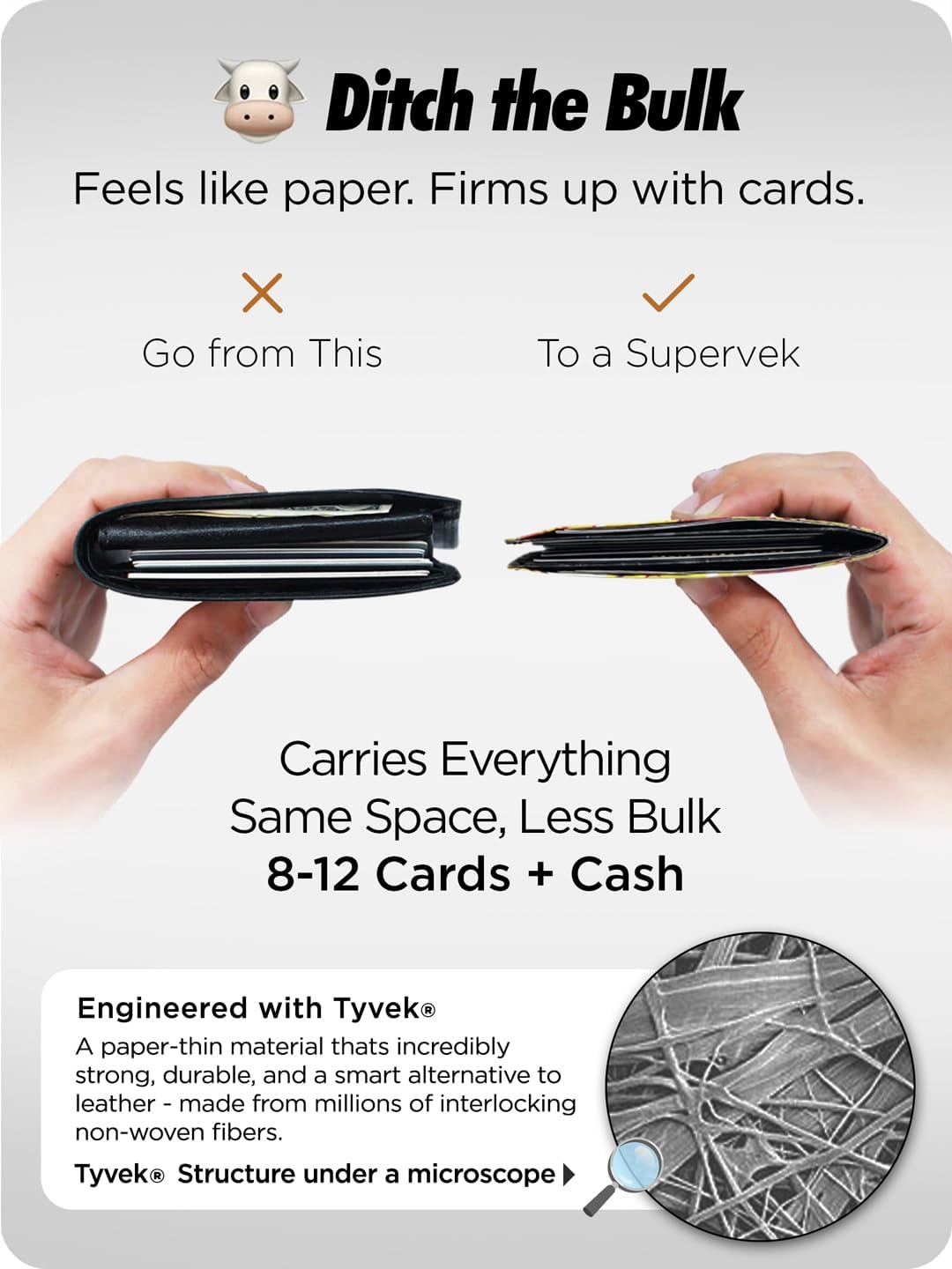 Shark Stitched Paper Wallet - Vegan Mighty Thin Tear & Water-Resistant Slim Wallet for men - Mens Credit Card Holder Wallet - Bape Hypebeast Streetwear Bifold Wallets - RFID Blocking Super Shark Rfid Blocking