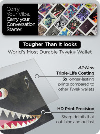 Shark Stitched Paper Wallet - Vegan Mighty Thin Tear & Water-Resistant Slim Wallet for men - Mens Credit Card Holder Wallet - Bape Hypebeast Streetwear Bifold Wallets - RFID Blocking Super Shark Rfid Blocking
