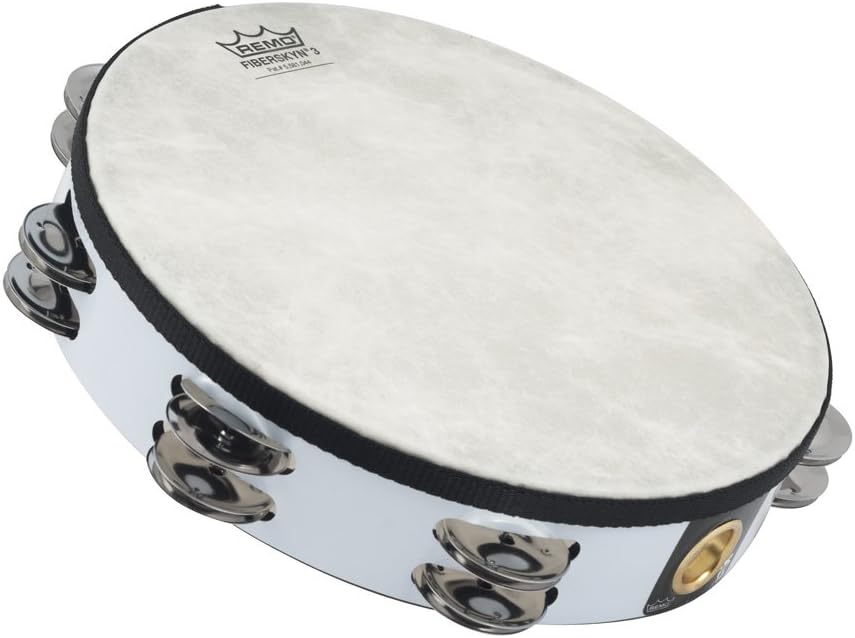 Remo TA-5210-00 Fiberskyn Tambourine - Quadura White, 10