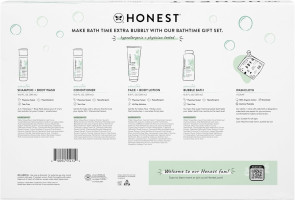 The Honest Company Fragrance-Free Bathtime Gift Set, Hypoallergenic, Bath Essentials for Sensitive Skin, Shampoo and Body Wash, Face Lotion, Bubble Bath, Conditioner, Wash Cloth Bathtime, Fragrance Free