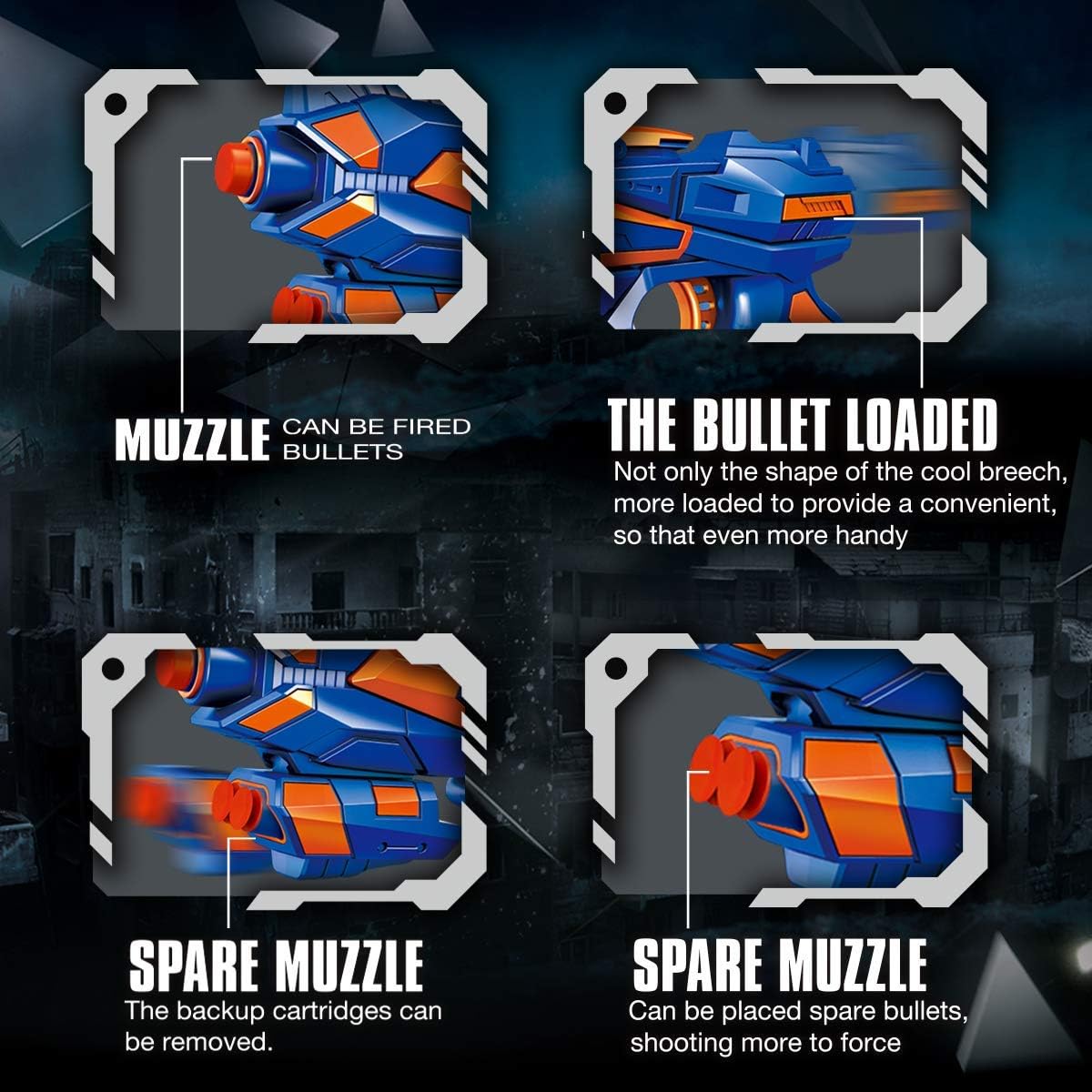 POKONBOY 6 Pack Blaster Toys Guns for Boys Fit for Nerf Bullets, Toy Guns with 120 PCS Refill Foam Darts for Boys Girls Birthday Gifts Party Favors Hand Gun Toys for 6+ Year Old Kids