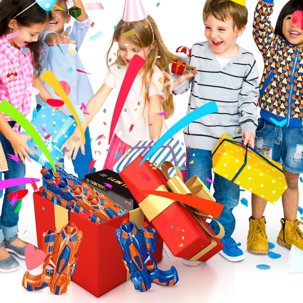 POKONBOY 6 Pack Blaster Toys Guns for Boys Fit for Nerf Bullets, Toy Guns with 120 PCS Refill Foam Darts for Boys Girls Birthday Gifts Party Favors Hand Gun Toys for 6+ Year Old Kids