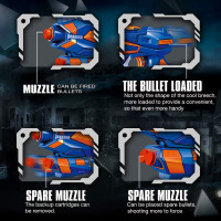 POKONBOY 6 Pack Blaster Toys Guns for Boys Fit for Nerf Bullets, Toy Guns with 120 PCS Refill Foam Darts for Boys Girls Birthday Gifts Party Favors Hand Gun Toys for 6+ Year Old Kids