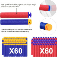 POKONBOY 6 Pack Blaster Toys Guns for Boys Fit for Nerf Bullets, Toy Guns with 120 PCS Refill Foam Darts for Boys Girls Birthday Gifts Party Favors Hand Gun Toys for 6+ Year Old Kids