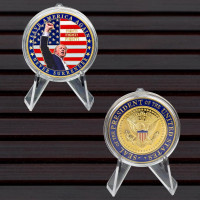 Donald Trump Challenge Coin, President Donald Trump Coin 2024 Collection, Never Surrender-Save America Again Challenge Coin, Limited Edition Collectible Presidential Memorabilia New-red