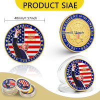 Donald Trump Challenge Coin, President Donald Trump Coin 2024 Collection, Never Surrender-Save America Again Challenge Coin, Limited Edition Collectible Presidential Memorabilia New-red