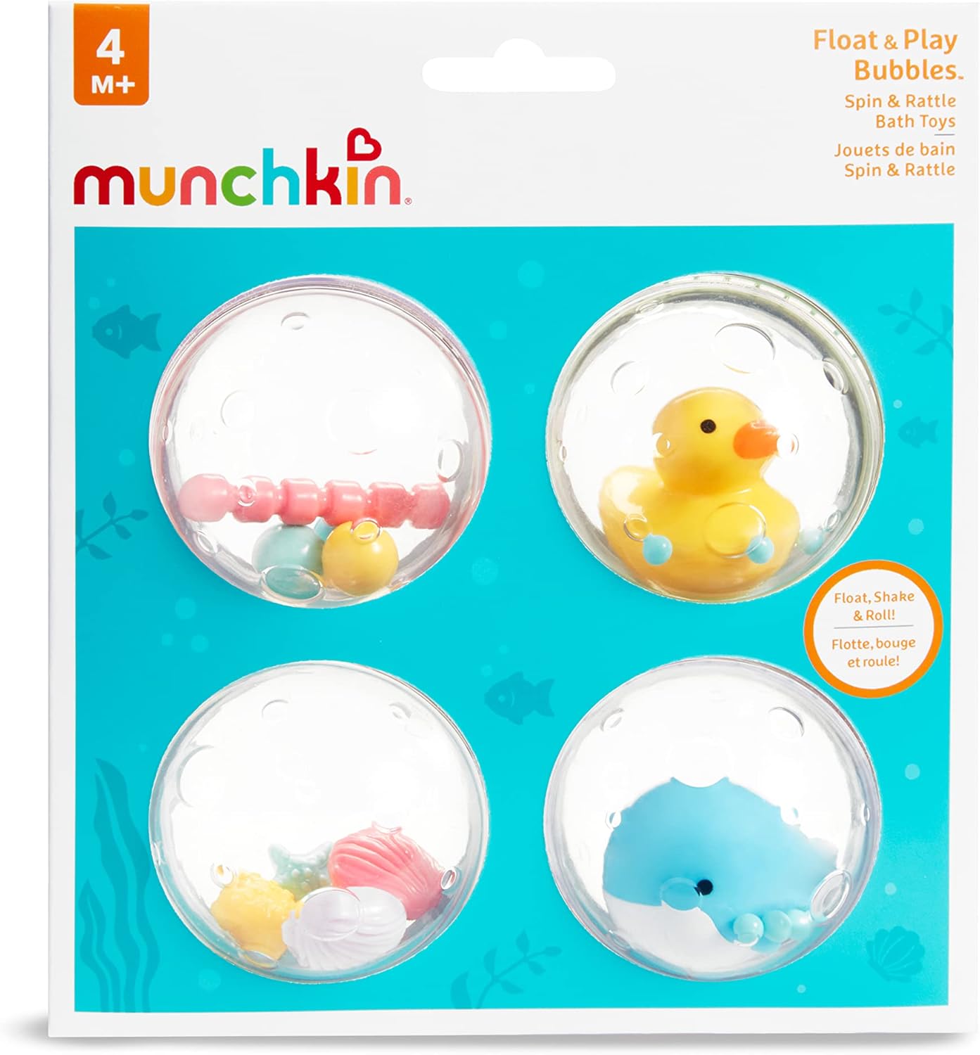 Munchkin® Float & Play Bubbles™ Baby and Toddler Bath Toy, 4 Count 4 Count Float & Play