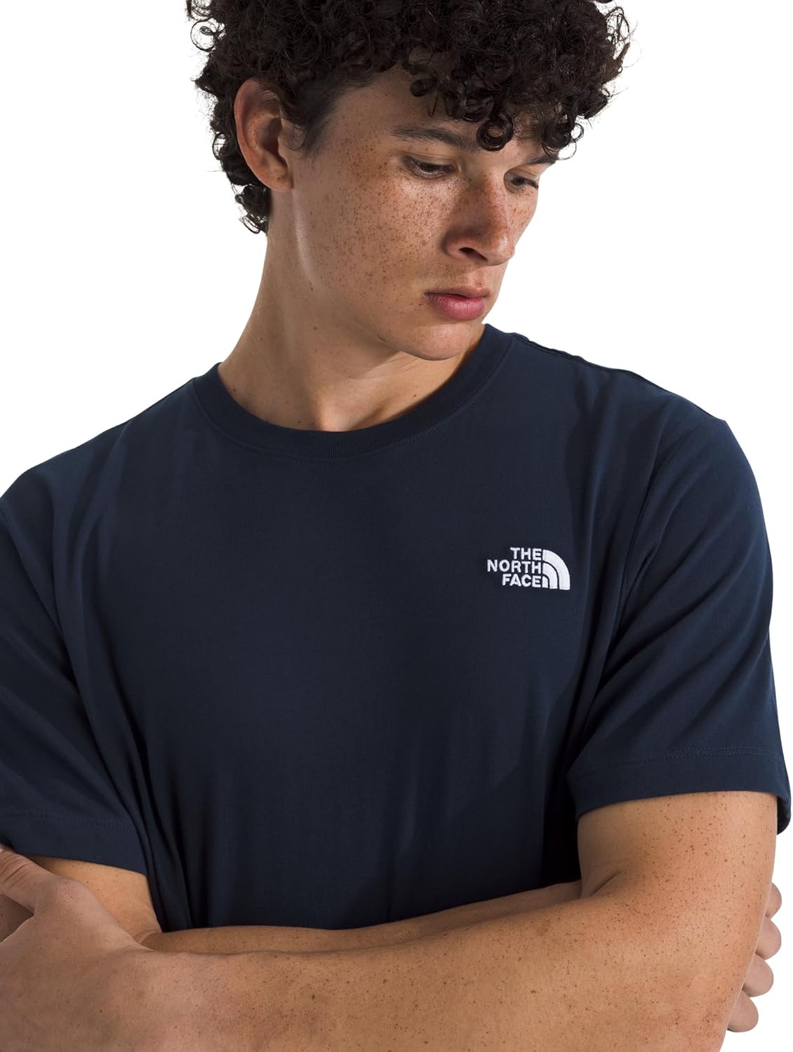 THE NORTH FACE Men's Evolution Simple Dome Short-sleeve Tee (Standard & Big Size) | Cotton Shirt With the Classic Logo Large Summit Navy