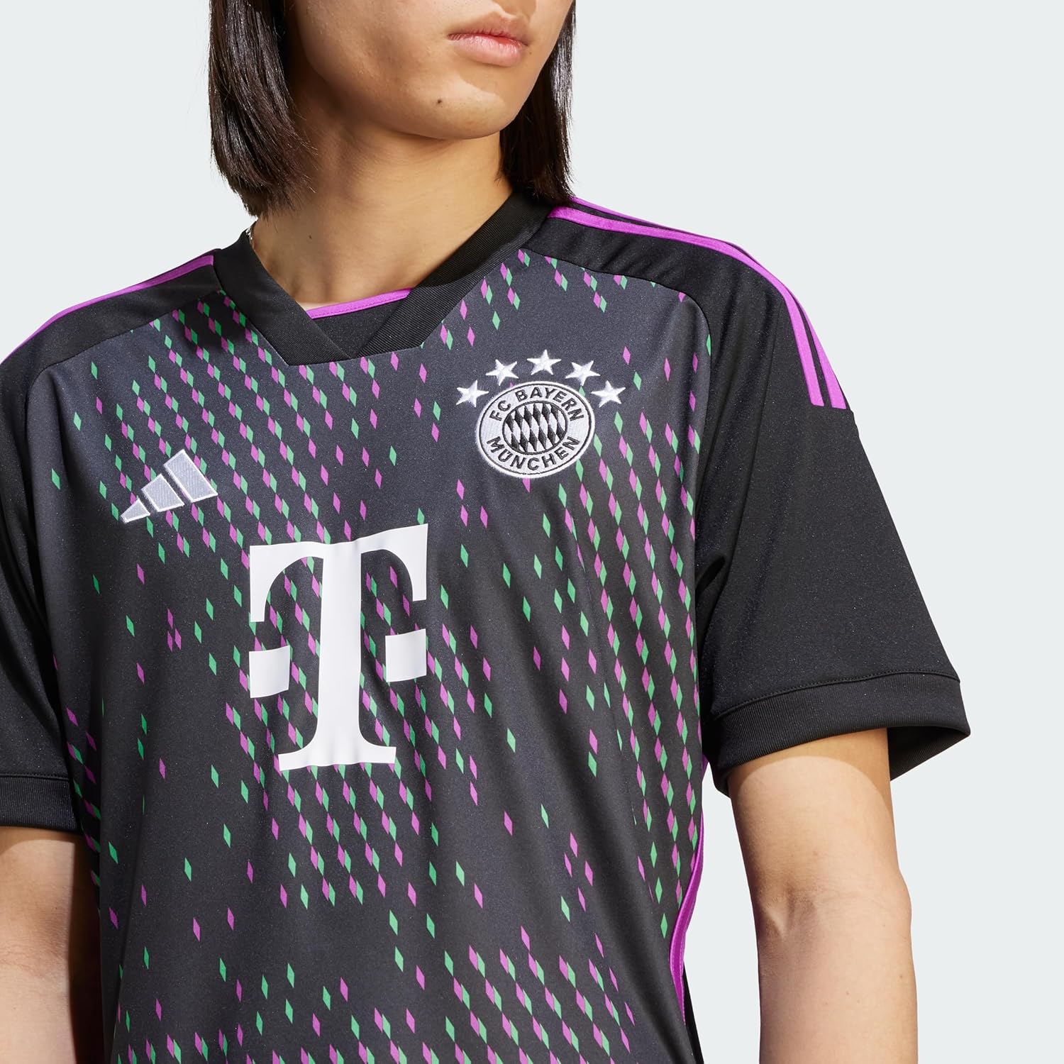 adidas Men's Soccer Bayern Munich 23/24 Away Jersey - Unifying Message, Moisture-Wicking Fabric Eco-Friendly Materials Large Black