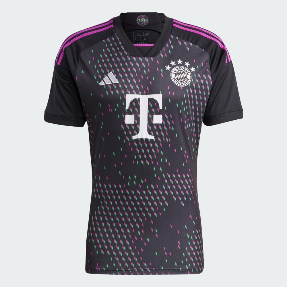 adidas Men's Soccer Bayern Munich 23/24 Away Jersey - Unifying Message, Moisture-Wicking Fabric Eco-Friendly Materials Large Black