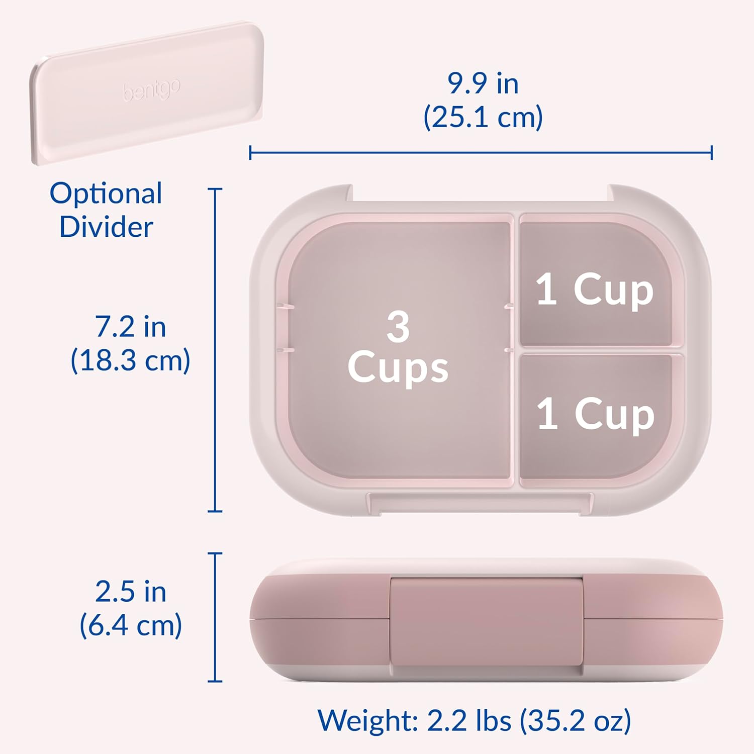 Bentgo Chill Max Leak-Proof XL Lunch Box - Included Ice Pack Keeps Food Cold; 5-Cup Capacity for Ages 8+, 3 or 4 Compartment Bento Box, BPA-Free, Dishwasher Safe (Pink Cloud & Blush)