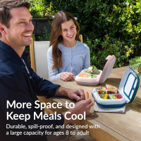 Bentgo Chill Max Leak-Proof XL Lunch Box - Included Ice Pack Keeps Food Cold; 5-Cup Capacity for Ages 8+, 3 or 4 Compartment Bento Box, BPA-Free, Dishwasher Safe (Pink Cloud & Blush)