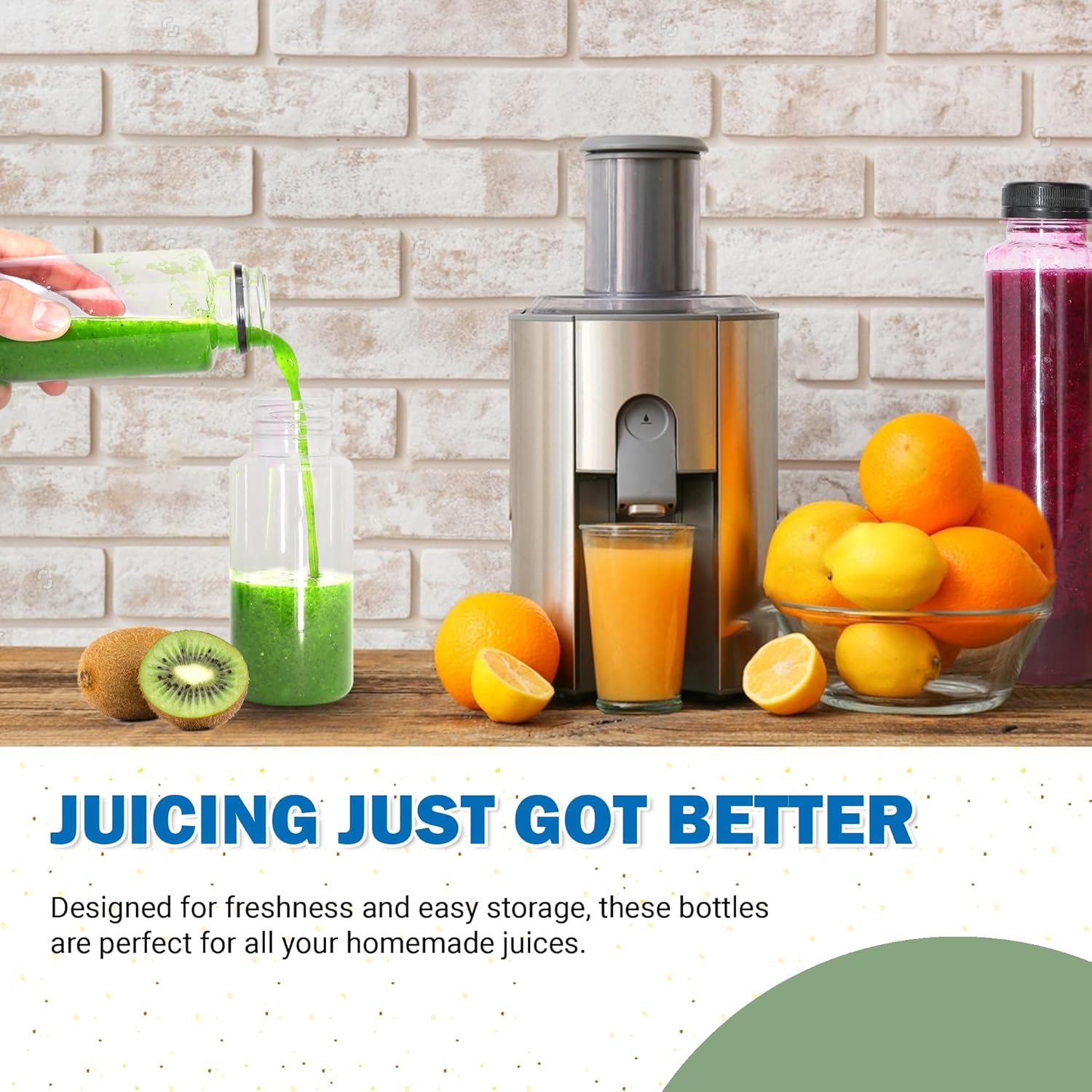 Holotap 16 OZ Empty Plastic Juice Bottles Pack of 30 Clear Disposable Bulk Drink Bottles with White Tamper Evident Caps Lids (16 OZ, White) 16 Ounces White