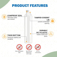 Holotap 16 OZ Empty Plastic Juice Bottles Pack of 30 Clear Disposable Bulk Drink Bottles with White Tamper Evident Caps Lids (16 OZ, White) 16 Ounces White