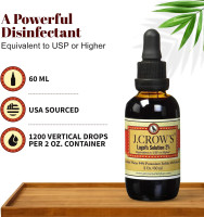 J.CROW'S® Lugol's Solution of Iodine 2% 2 oz (1 Bottle) – Premium Iodine & Potassium Iodide Liquid, Gluten &, Alcohol-Free Natural Brine Extract, No Expiration Unflavored 2 Fl Oz (Pack of 1)