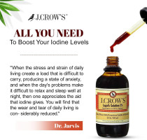 J.CROW'S® Lugol's Solution of Iodine 2% 2 oz (1 Bottle) – Premium Iodine & Potassium Iodide Liquid, Gluten &, Alcohol-Free Natural Brine Extract, No Expiration Unflavored 2 Fl Oz (Pack of 1)