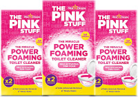Stardrops The Pink Stuff Miracle Power Foaming Toilet Cleaner – Self-Activating Formula for Deep Cleaning, Stain Removal, and a Fresh Shine – Bathroom Essential 7 Ounce (Pack of 3)