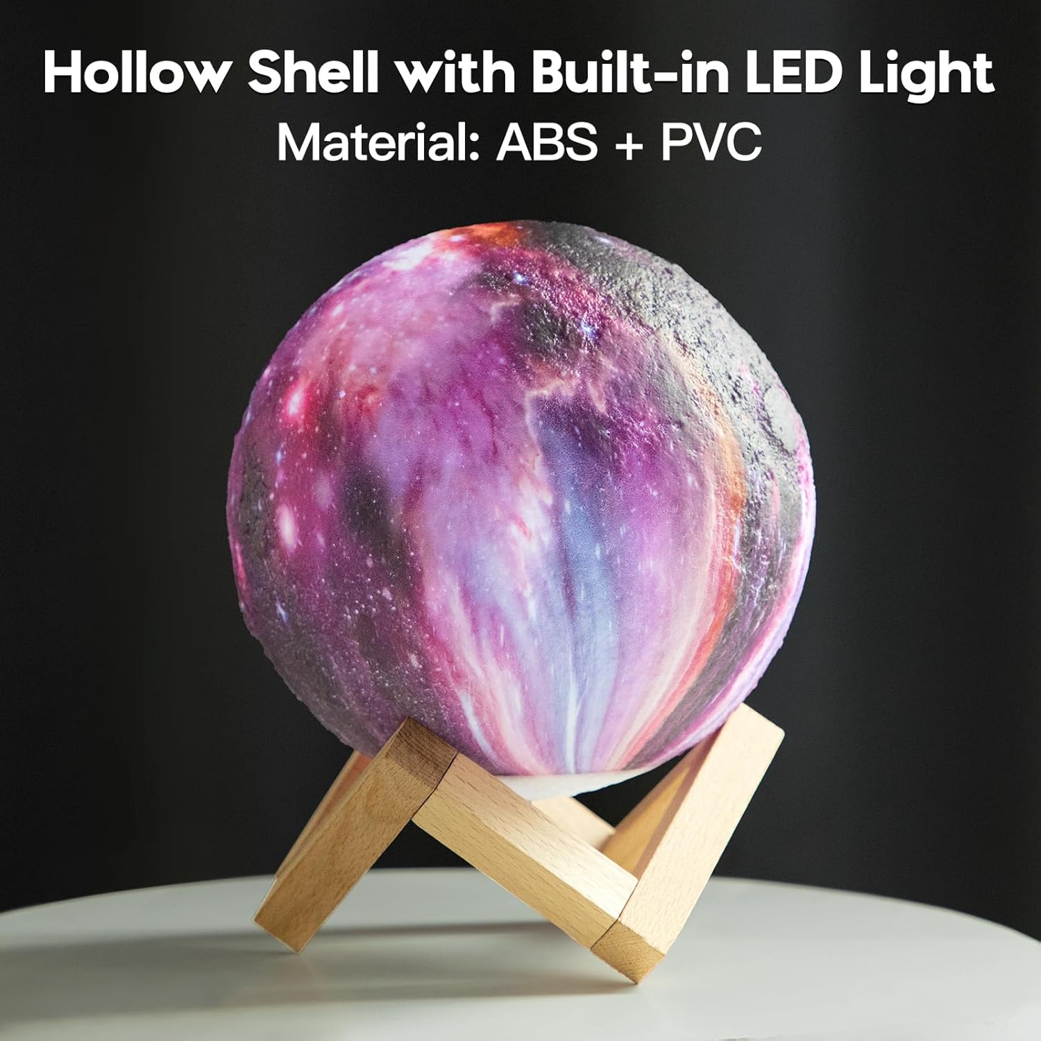 BRIGHTWORLD Moon Lamp Galaxy Lamp 5.9 inch 16 Colors LED 3D Moon Light, Remote & Touch Control Moon Night Light Gifts for Girls Boys Kids Women Birthday Wooden Base