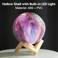 BRIGHTWORLD Moon Lamp Galaxy Lamp 5.9 inch 16 Colors LED 3D Moon Light, Remote & Touch Control Moon Night Light Gifts for Girls Boys Kids Women Birthday Wooden Base