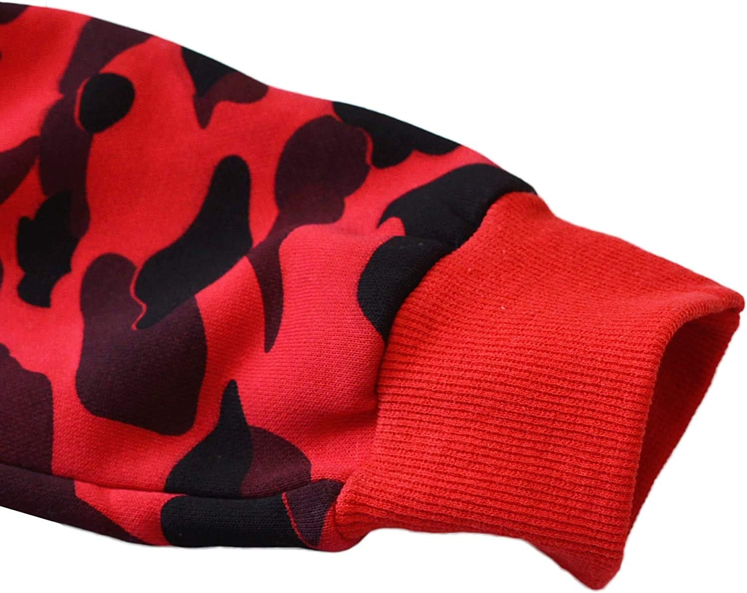 KISBINI Boy's Cotton Camouflage Sweatpants Sports Pants for Children 5T Red