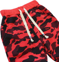 KISBINI Boy's Cotton Camouflage Sweatpants Sports Pants for Children 5T Red