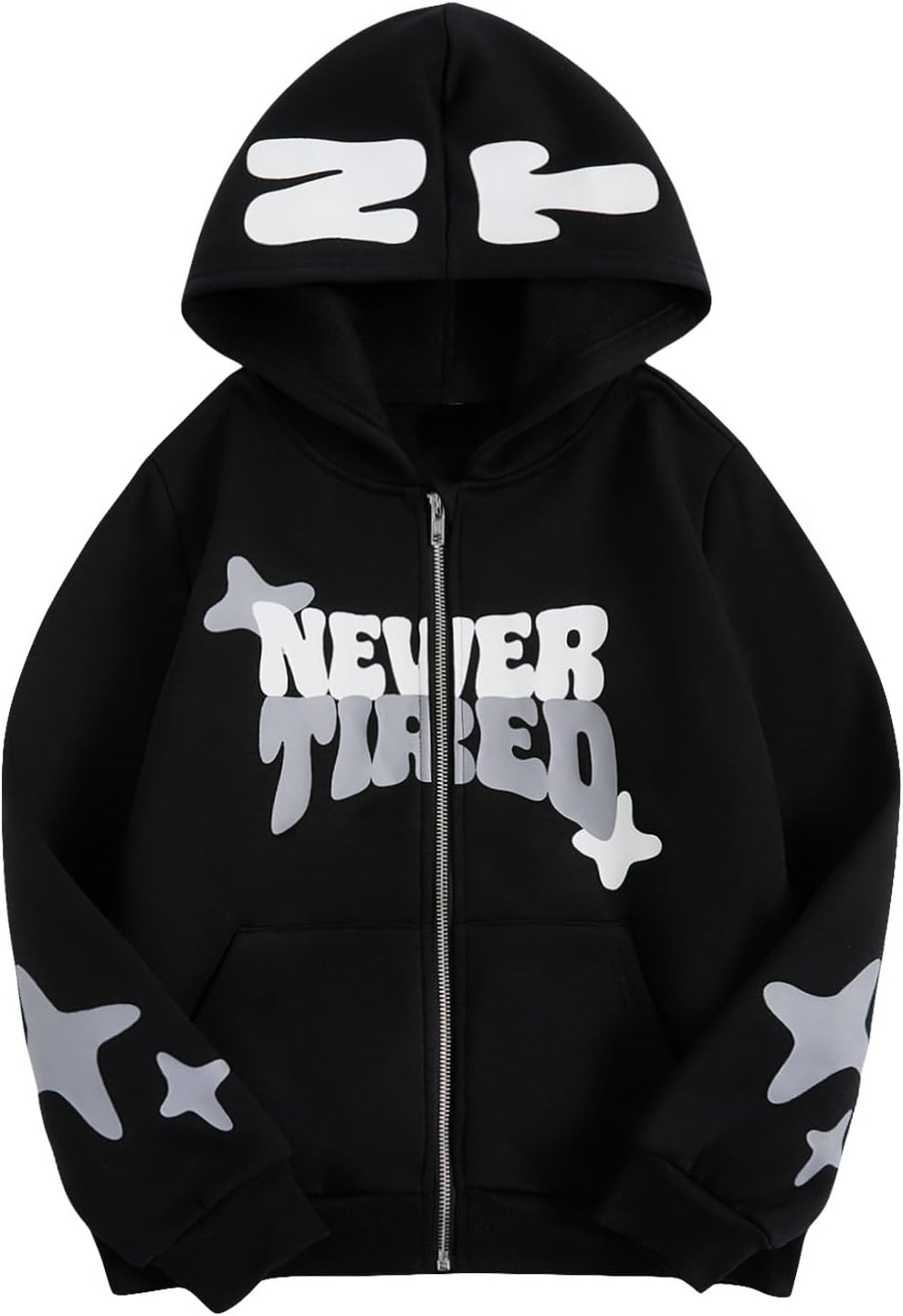 SOLY HUX Boy's Zip Up Hoodies Sweatshirt Y2k Letter Graphic Long Sleeve Streetwear Jacket 13 Years Black Letter