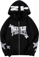 SOLY HUX Boy's Zip Up Hoodies Sweatshirt Y2k Letter Graphic Long Sleeve Streetwear Jacket 13 Years Black Letter